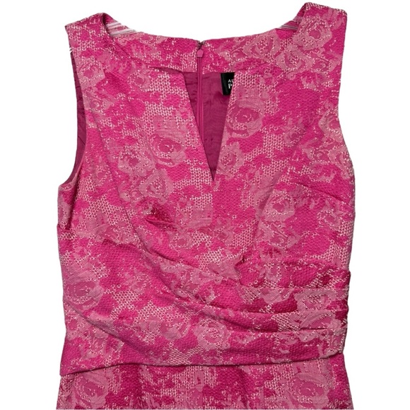 Adrianna Papel Pink Floral Ruched Sheath Dress Size 4 Rose Feminine Preppy - Picture 3 of 9